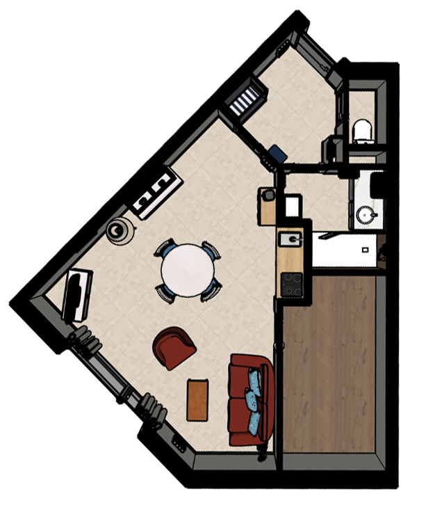 Plan d’aménagement intérieur pour la rénovation d’un appartement à Wissant